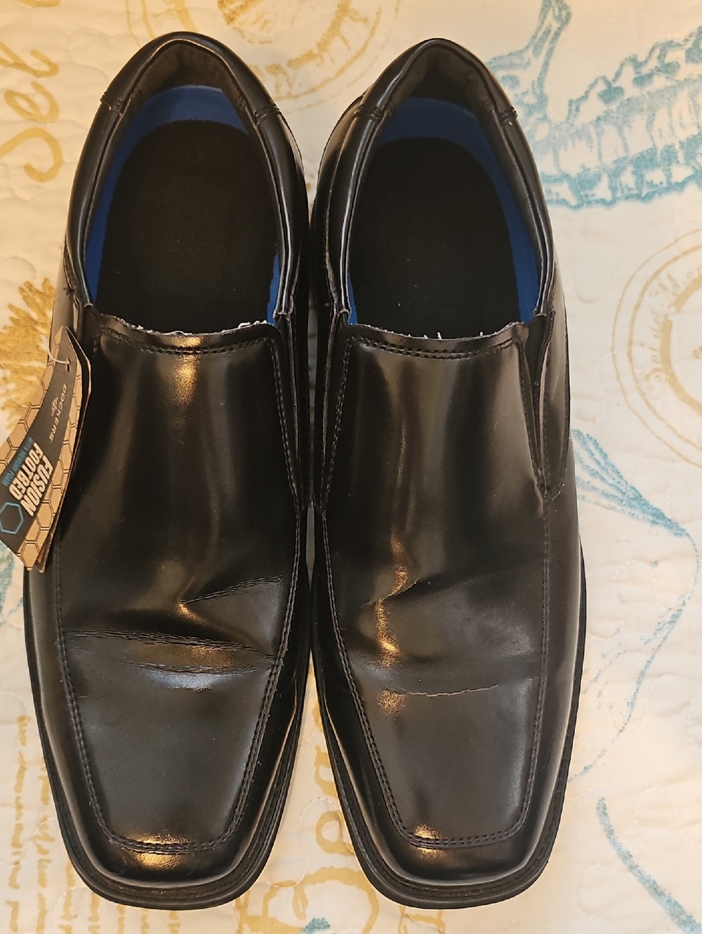 Dockers Fusion Footbed Men's Black Slip-On Dress Loafers with Cushioned Insole